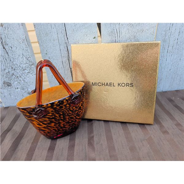 Michael Kors Gift Set w/ Tortoiseshell Murano Glass Basket