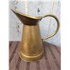 Image 7 : Mosaic Top Metal Table, Brass Pitcher, Woven Basket, and Embossed Metal Fan Group