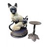 Image 1 : Cast Siamese Feline Doorstop & Decorative Metal Candle Sconce