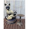 Image 2 : Cast Siamese Feline Doorstop & Decorative Metal Candle Sconce