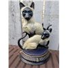 Image 3 : Cast Siamese Feline Doorstop & Decorative Metal Candle Sconce