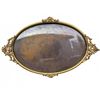 Image 1 : Antique Brass Oval Picture Frame w/ Ornate Ends & Concave Glass