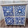 Image 3 : Decorative Ceramic Oil Jug, Blue Tile Drawer Chest, Two Egg Cups, White Vase