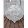 Image 2 : Etched Brass Ewer, Cut Glass Bowl, and Ornate Silver-Tone Candle Holder Group