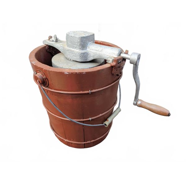 Lytle No. 865 Wood and Metal Hand Crank Ice Cream Maker