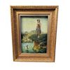Image 1 : Oil On Canvas Painting Signed K. Richter With Ornate Gold-Tone Frame