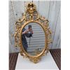 Image 2 : Burwood USA Ornate Gold-Tone Wall Mirror with Pair of Matching Candle Sconces