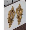 Image 5 : Burwood USA Ornate Gold-Tone Wall Mirror with Pair of Matching Candle Sconces