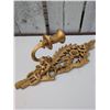 Image 6 : Burwood USA Ornate Gold-Tone Wall Mirror with Pair of Matching Candle Sconces