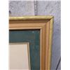 Image 3 : Framed Floral Still Life Needlework with Basket, Cups, and Gold Frame
