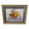 Image 5 : Framed Floral Still Life Needlework with Basket, Cups, and Gold Frame