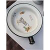 Image 3 : Tableware Lot: Marbled Mortar, Saxon Plate, China Tray, Japan Duck, Owl Napkin Rings