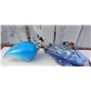 Image 1 : Blue Art Glass Bird Figurine & Speckled Murano-Style Glass Ashtray