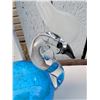 Image 3 : Blue Art Glass Bird Figurine & Speckled Murano-Style Glass Ashtray