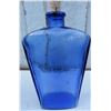 Image 8 : Porcelain Urn with Blue Scenic Motif and Gilt Accents and Blue Glass Bottle
