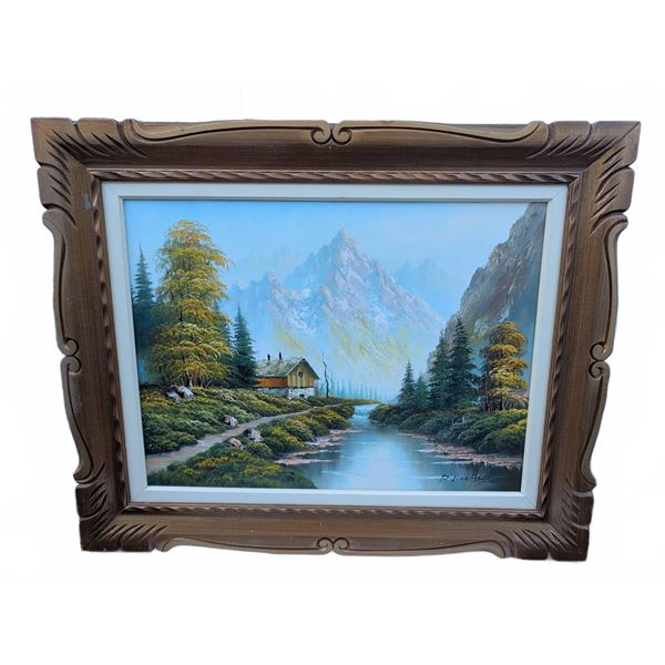 Landscape Oil Painting Signed D. Poenitz, Framed