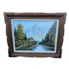 Image 1 : Landscape Oil Painting Signed D. Poenitz, Framed