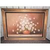 Image 1 : Oil on Canvas Painting of Pink Roses in Ornate Gold Frame Signed S. Prague