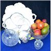 Image 1 : Glass Bowls, Cut Crystal Vase, Hand-Painted Pitcher, Divided Platter