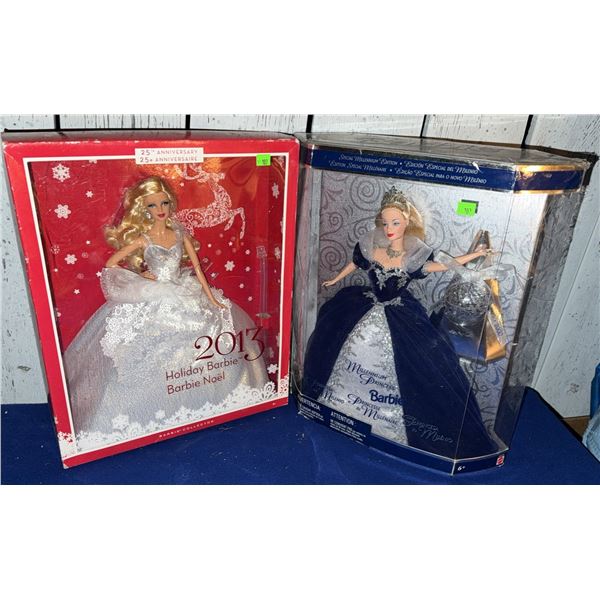 2013 Holiday Barbie and Millennium Princess Barbie in Original Boxes