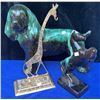Image 2 : Three Decorative Figurines: Ceramic Dog, Ceramic Horse, and Metal Giraffe