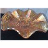 Image 5 : Marigold Carnival Glass Trio with Bottle and Two Dishes