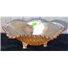 Image 6 : Marigold Carnival Glass Trio with Bottle and Two Dishes