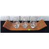 Image 7 : Collectable Blue Depression Glass Bowl, Glass Vase, Metal Beverage Dispenser, Tasting Set