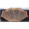 Image 4 : Cranberry Depression Glass Decanter With Six Shot Glasses and Matching Octagonal Tray