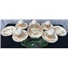 Image 1 : Mikasa Heritage F 2005 Old Tapestry Japan Cups and Saucers with Green Glass Tray