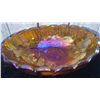 Image 4 : Marigold Carnival Glass Serving Bowl With Four Mini Cups and Rectangular Tray