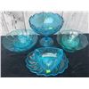 Image 1 : Blue Pressed Glass Serving Bowls and Dishes