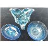 Image 1 : Blue Glass Including Carnival, Depression, and Art Decor Bowls and Dishes