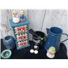 Image 2 : Ceramic Figurines, Trinket Drawers, Blue Jug, Candle Holder and Vase