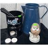 Image 3 : Ceramic Figurines, Trinket Drawers, Blue Jug, Candle Holder and Vase