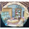 Image 3 : Woven Basket with Ceramic Cat Figurine and 3D Cat Kitchen Scene Plaque
