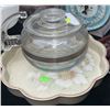 Image 3 : Kitchenware Lot with Pitcher, Glass Teapot, Vintage Scale, and Utensils