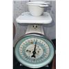 Image 6 : Kitchenware Lot with Pitcher, Glass Teapot, Vintage Scale, and Utensils