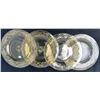 Image 3 : Amber Glass Dinnerware Set with Gold Trim, Includes Plates and Octagonal Bowls