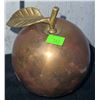 Image 4 : Brass and Copper Decorative Lot: Candleholders, Basket, Apple, Pedestal and Bowl