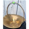 Image 6 : Brass and Copper Decorative Lot: Candleholders, Basket, Apple, Pedestal and Bowl
