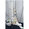 Image 2 : Three Decorative Items: Lady Figurine Candleholder, White Glass Shoe, Knotted Orb