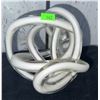 Image 5 : Three Decorative Items: Lady Figurine Candleholder, White Glass Shoe, Knotted Orb