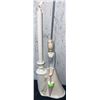 Image 6 : Three Decorative Items: Lady Figurine Candleholder, White Glass Shoe, Knotted Orb