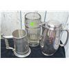 Image 4 : Silver-Plated Tableware and Glass Beer Stein in Wicker Basket