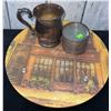 Image 6 : Silverplate and Glass Drinkware Set with Pitchers Trays and Leaf Dishes