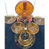 Image 2 : Amber Glass Dish Set with Floral and Nursery Rhyme Designs, 7 Pieces