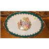 Image 2 : Porcelain Oval Serving Tray with Gold Trim and Courting Scene Decoration