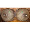Image 1 : 3 Glass and Metal Flush Mount Light Fixtures with Decorative Scroll Detail