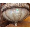 Image 5 : 3 Glass and Metal Flush Mount Light Fixtures with Decorative Scroll Detail